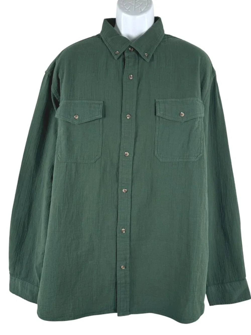Banana Republic Standard Fit Double Weave Shirt Mens 2XL Green NWT TP-3983